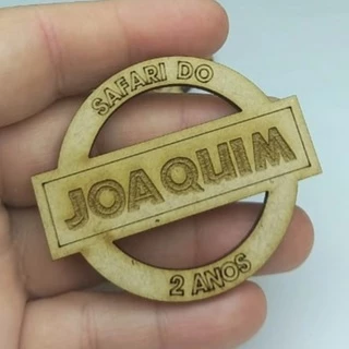 Aplique Tag Riscada em MDF - KIT COM 05 PEÇAS - Tema Safari