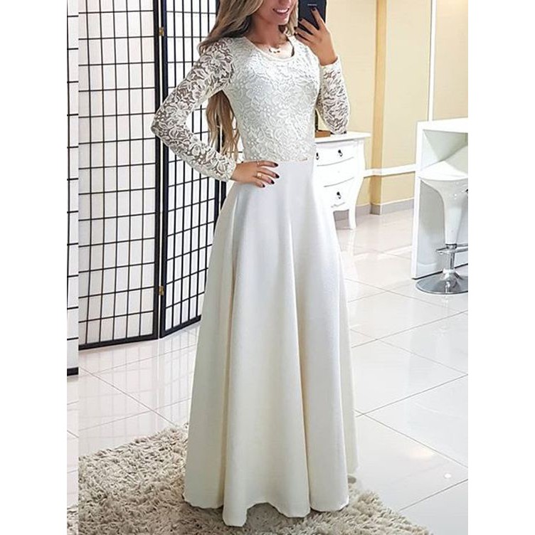 Vestido longo de noiva para store casamento civil