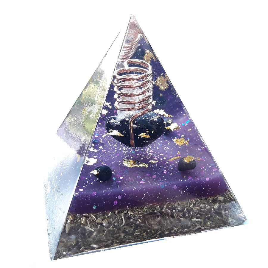 Pirâmide De Orgonite Violeta Onix Poder Pessoal Equilibrio Absorve Energia Negativa E 