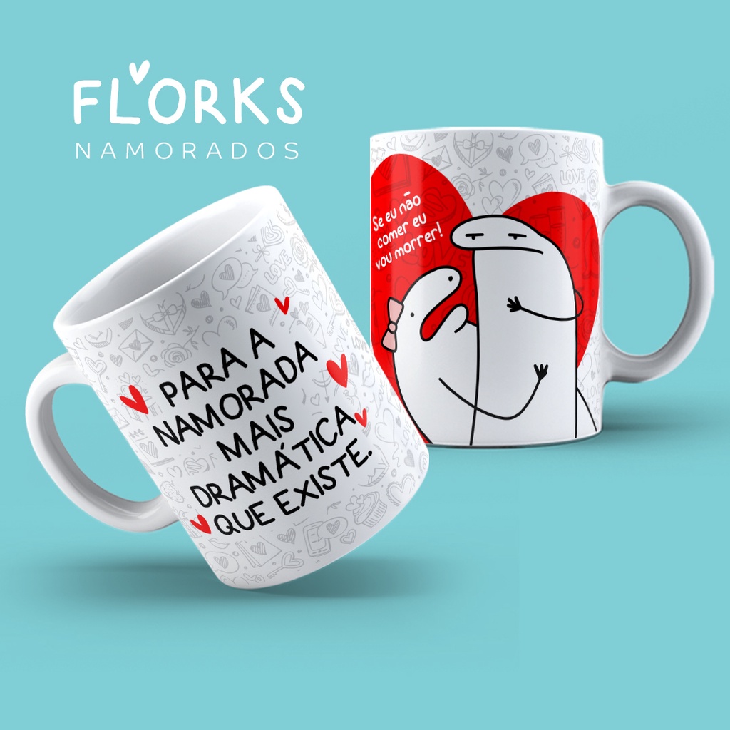 Caneca Personalizada Meme Flork Dia dos Namorados