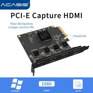 Placa De Vídeo ACASIS 4 Canais HDMI PCIE Captura 1080p 60fps OBS Wirecast Live Broadcast Adaptador De Fluxo Contínuo Quad Portas