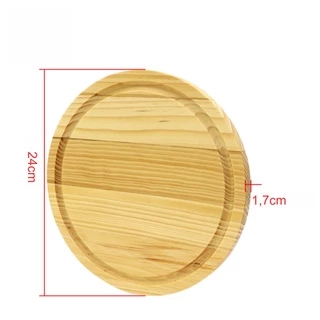 Tabua de Queijos Redonda Madeira 24 cm Bandeja Servir