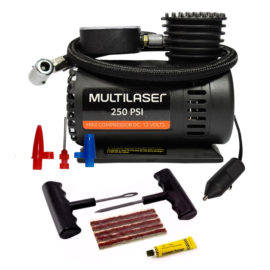 Mini Compressor Ar Veículos Para Encher Pneus + Reparo 8 | Shopee Brasil