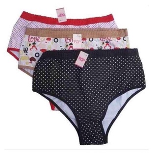 Kit 6 Calcinhas plus size Senhora Adulto Estampada Algodão