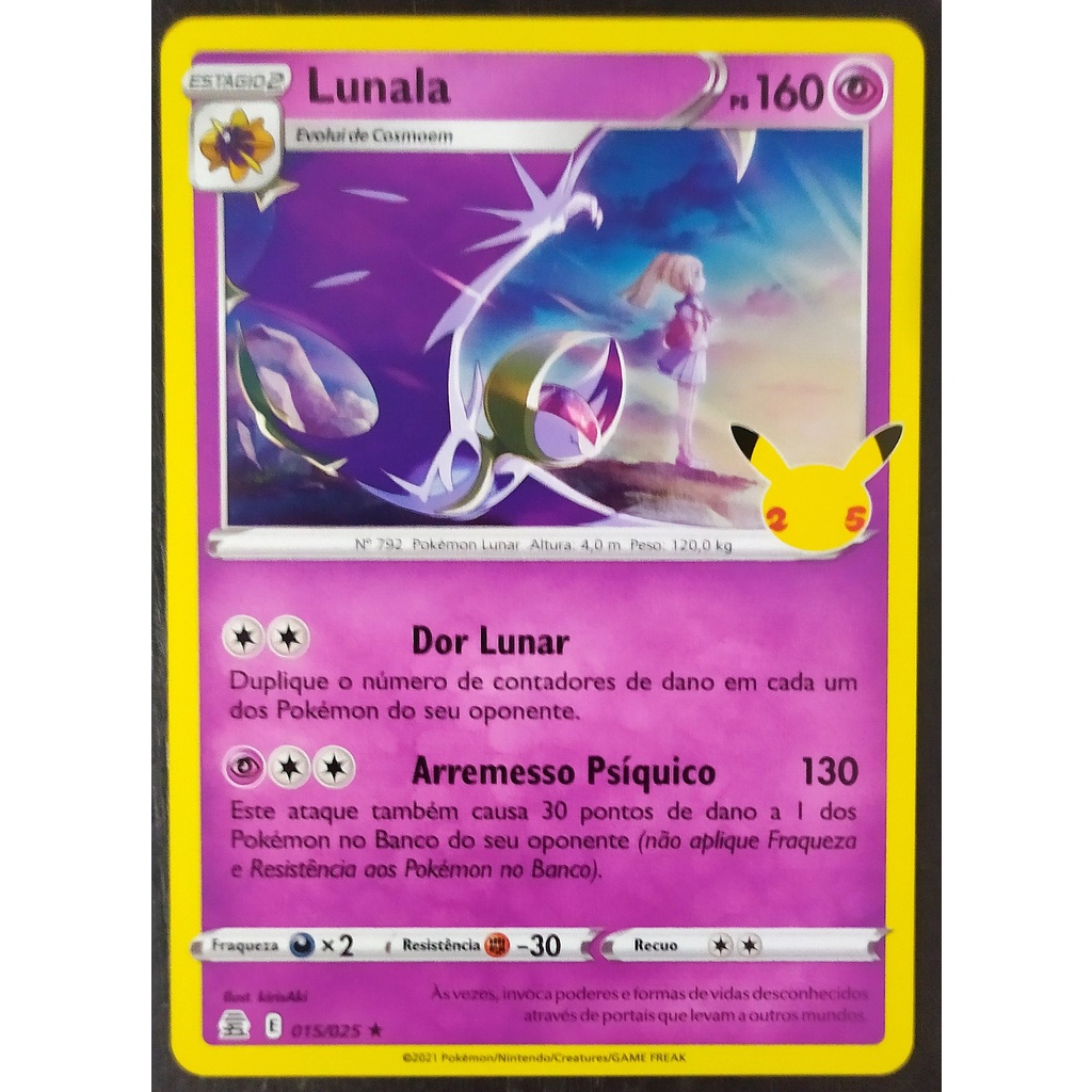 Lunala GX Gold - Carta Ultrarara SP - Coleção Secreta/Clássica de  Celebrações 25 anos - Pokemon TCG - Original Oficial COPAG - Edição  Limitada