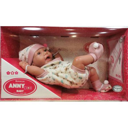 Boneca Reborn Anny Doll Baby Menina Macacão Cotiplás 2442