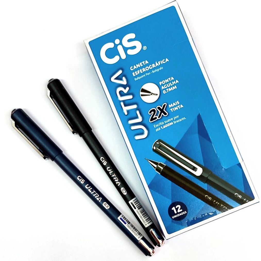 Caneta Esferográfica Ponta Fina 0.7mm Ultra - Cis | Shopee Brasil