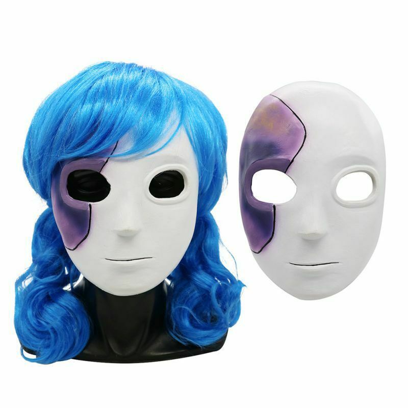 Unisex Sally Face Halloween Face Masks For Latex Prop Party Costume Wig