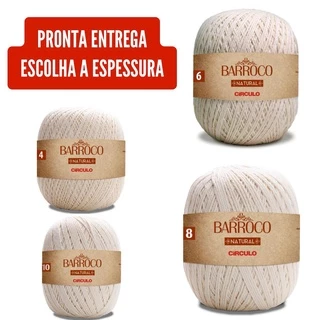 Barbante Barroco Natural 100% Algodão - 700g em Oferta na Shopee