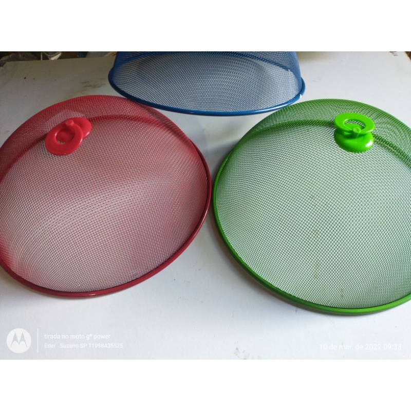tampa protetor para alimentos anti mosca metal 30 cm