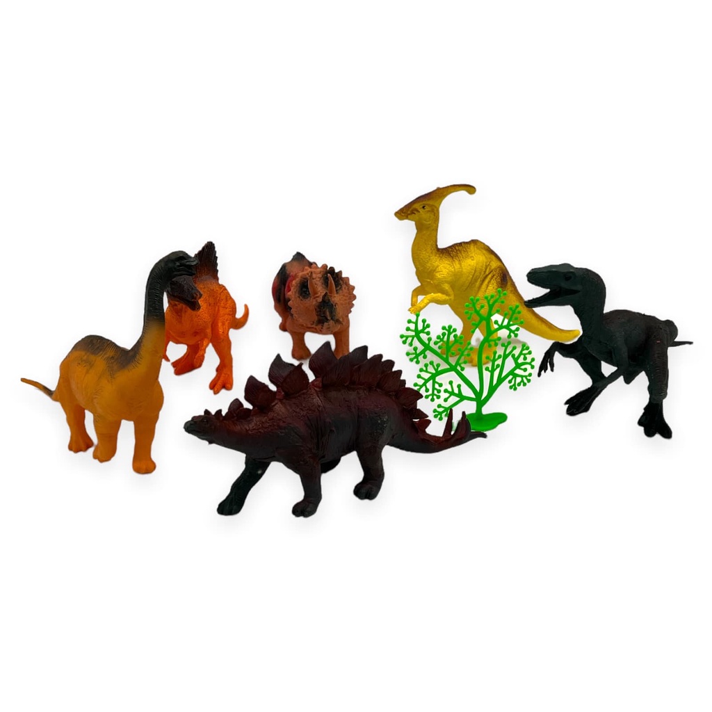 Conjunto Animais Dinossauros Emborrachados com 6 Peças Brinquedo Educativo  Brinquedos Bambalalão Brinquedos Educativos