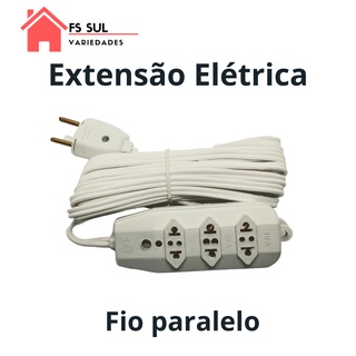 Extensão Elétrica profissional 10A - 60 metros - 1 tomada - fio 2 x 1,00mm