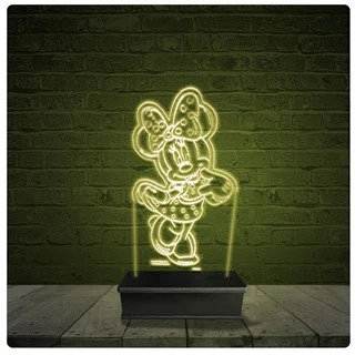 Led Luminária Acrílico Abajur - Minnie Mouse Mickey