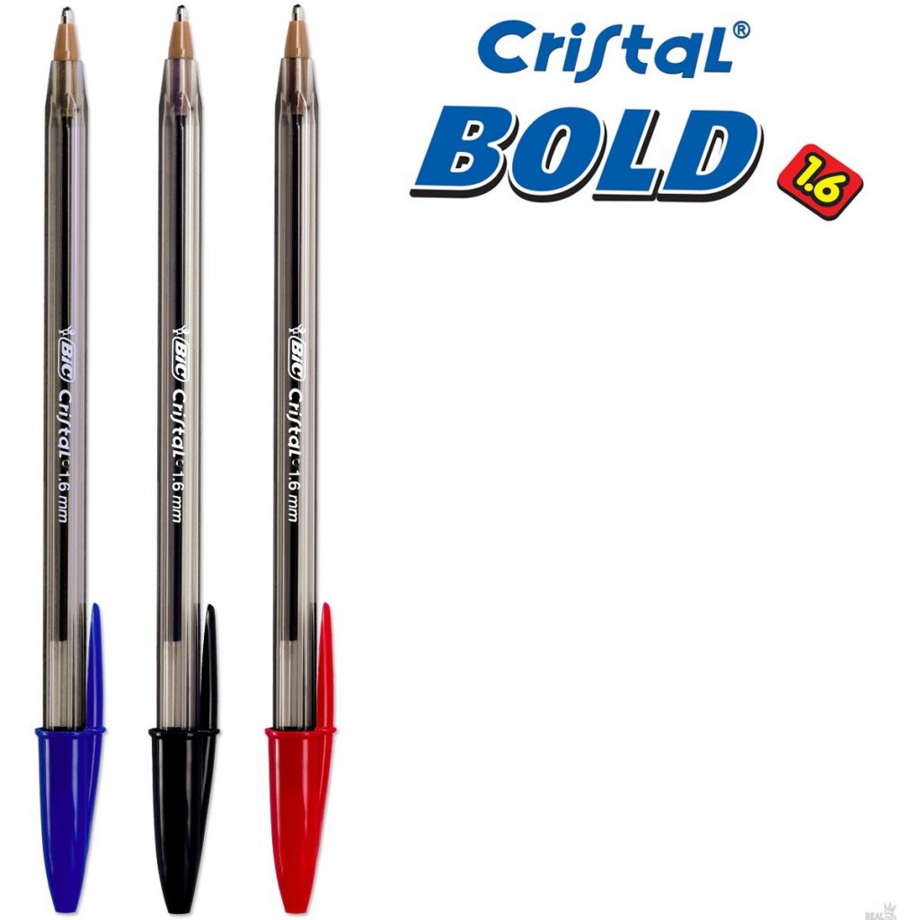 Caneta Bic Cristal Bold 1.6 mm Kit c/ 03 un Caneta Esferográfica Ultra ...