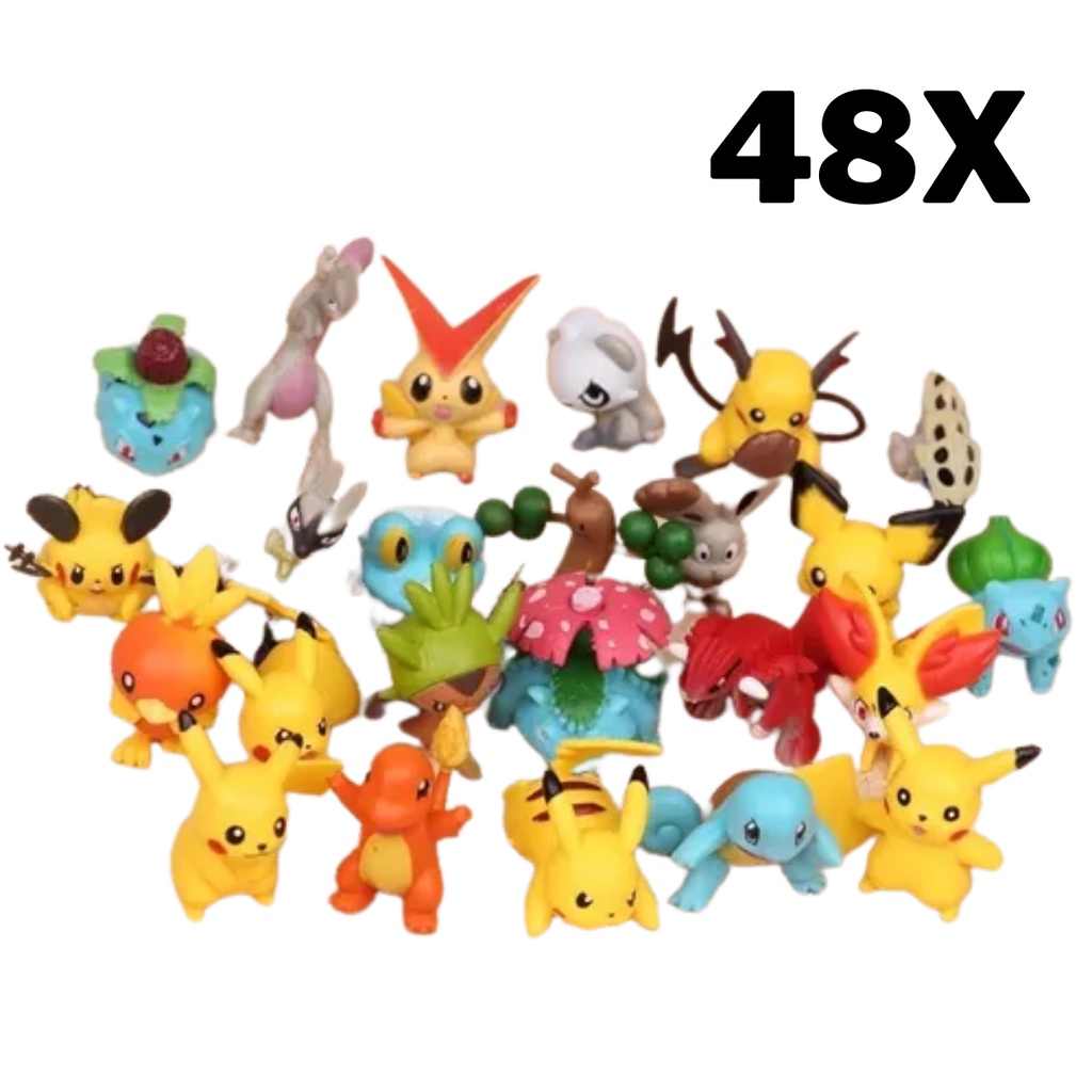Kit de Mini Pokémons Sortidos Sem Repetições Colecionável Miniaturas ...