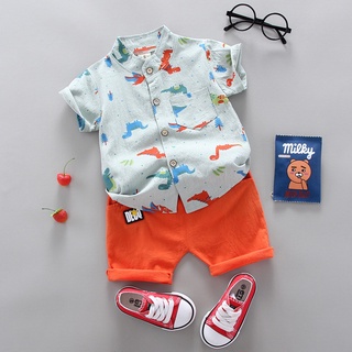 Conjuntos De Roupas Meninos Camisa Verão + Shorts Do Bebê Roupa Terno Crianças Casuais 1 2 3 4 Ano