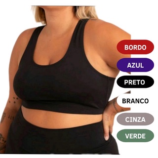 Top Fitness Cropped de Academia Plus Size 3D Nicole - Cinza