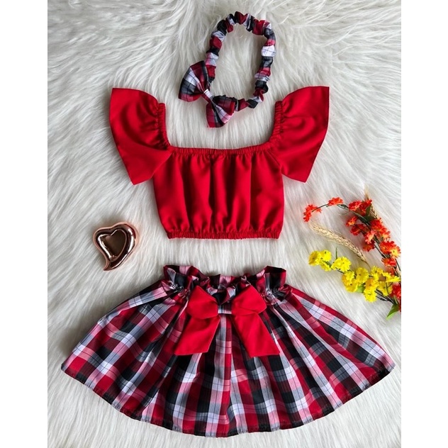 Roupa junina hot sale feminina infantil