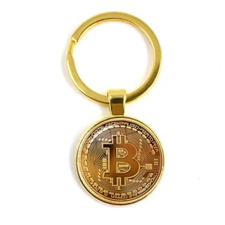 2022 Moda bitcoin design Vidro cabochon Pingente De metal Clássico Chaveiro Masculino Feminino De Jóias Presentes