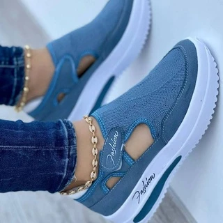 Sneakers Mulheres Sapatos Mulher Tênis De Lona Sapato Feminino Casuais Senhoras Desporto Plataforma Sneaker Escavar