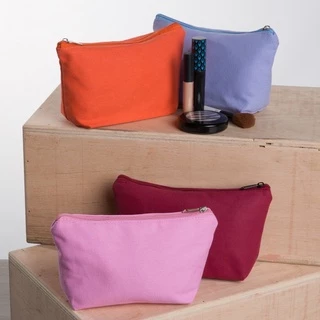 Necessaire de lona colorida com zíper