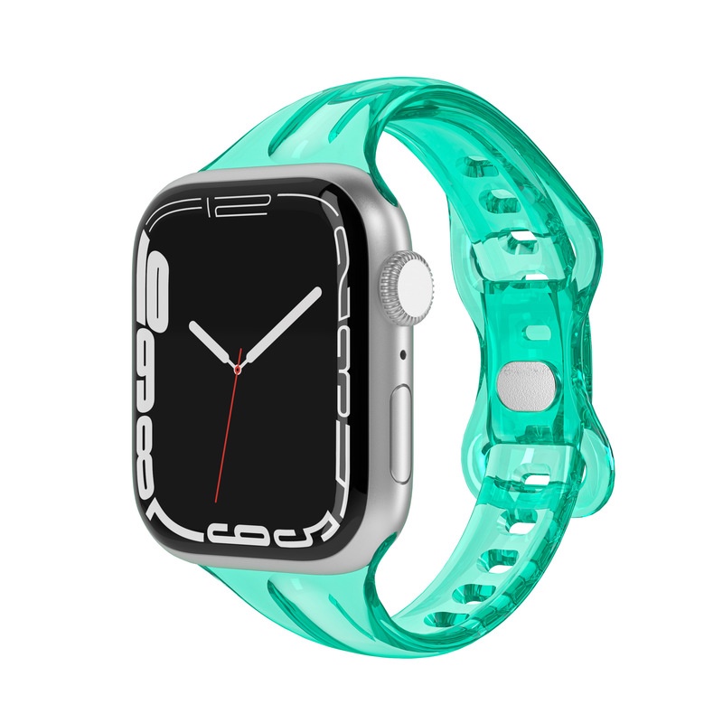 Para Apple Watch Band 45mm 40mm 38mm 41mm 44 Mulheres Garota Transparente Silicone Macio Claro iWatch Series 7 6 SE 5 4 3