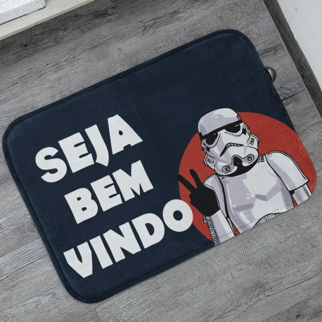 Tapete Porta de Entrada Seja Bem Vindo Star Wars 55x35cm Antiderrapante