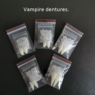 1.3/1.5/1.7/1.9/2.3cm Vampire Teeth Fangs DIY Dentures Props Halloween Costume Props Vampire Fake Teeth Cosplay Costume Prop Party Supplies Tooth Plus Adhesive