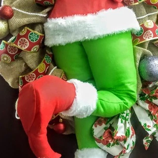 ENFEITE CORPO PERNAS GRINCH PARA ARVORE E DECORAÇÃO DE NATAL