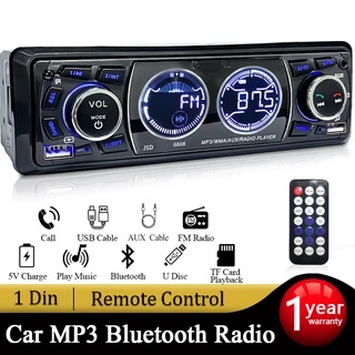 SINOVCLE Rádio Carro Bluetooth Estéreo 60Wx4 FM MP3 Player com Suporte Carregamento Telefônico