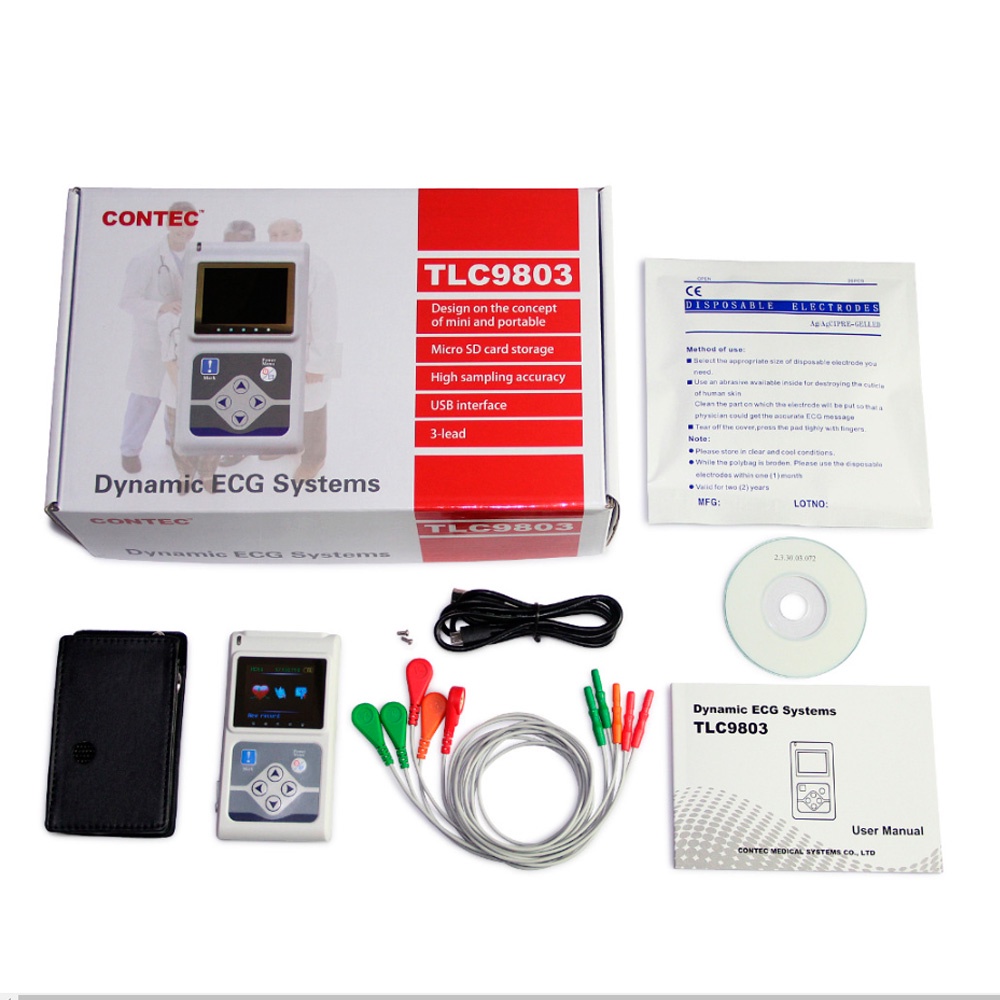 Holter 24h CONTEC Monitor Cardíaco ECG 3 Canais + Software | Shopee Brasil