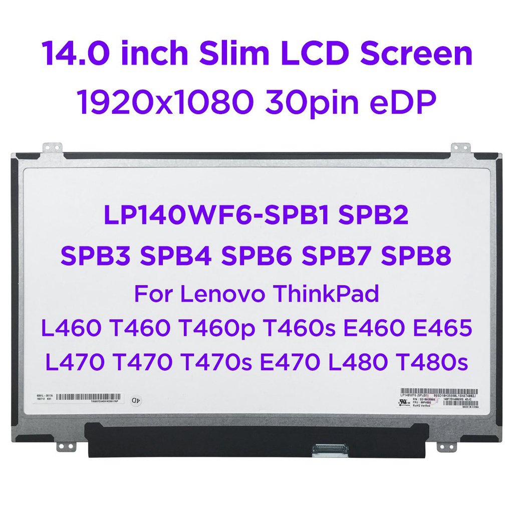 Tela LCD Para Notebook 14.0 LP140WF6 SPB1 SPB2 SPB3 SPB4 SPB6 SPB7 SPB8 ...