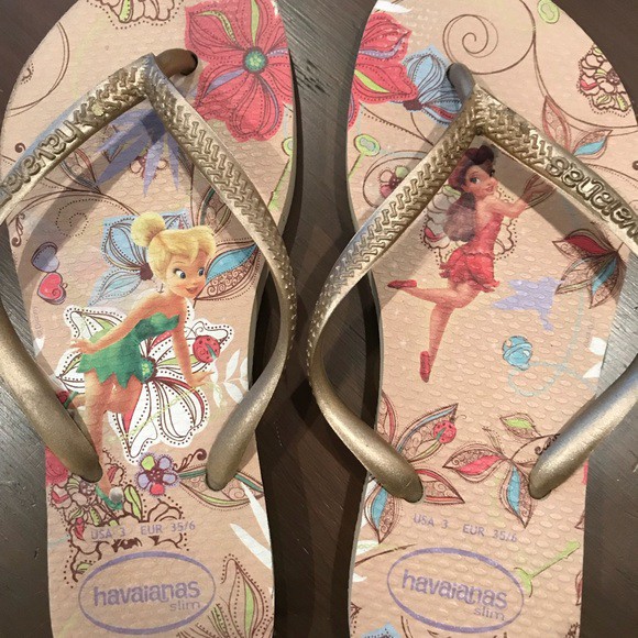 Sandalia Havaianas K. Slim Tinkerbell Bege 25 26