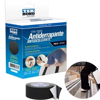 Fita Antiderrapante Preta 50x5m - Tekbond