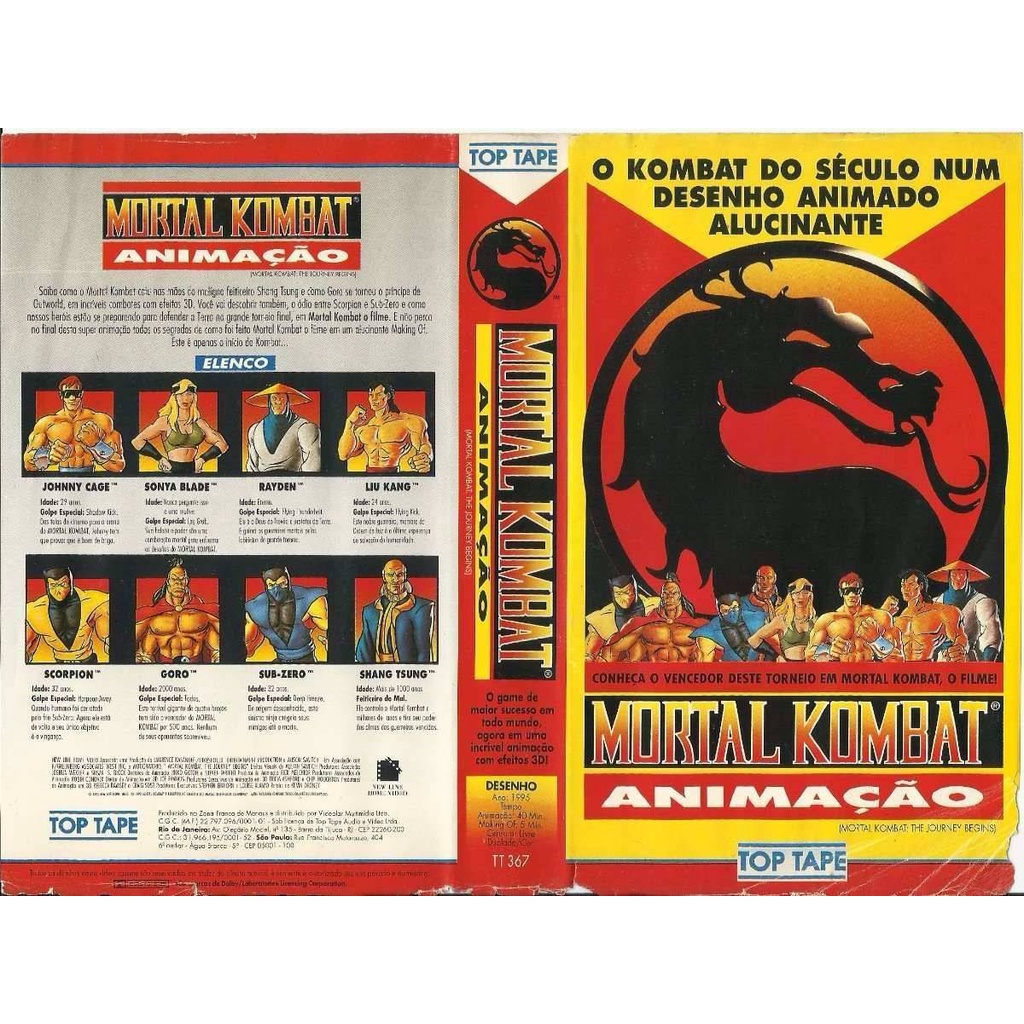 Dvd Filme Animado Mortal Kombat A Jornada Começa 1995