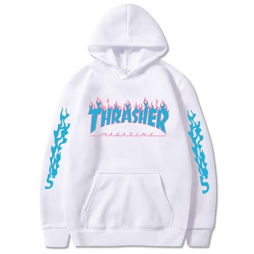 Moletom branco hot sale thrasher