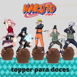 Topper Topo De Bolo Scrap Naruto Anime + 24 Tags Docinhos Tu