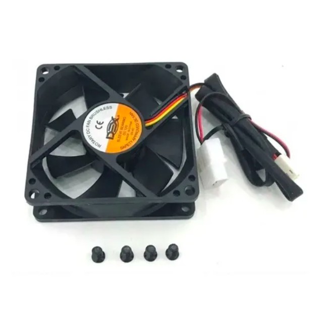 Cooler Fan Preto 80x80x25 8cm 80mm Ventoinha Gabinete Dx-8c