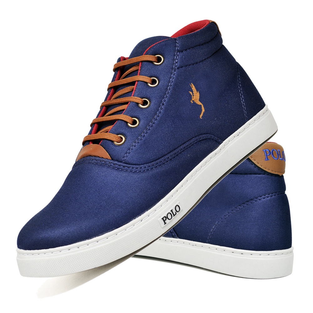 Tenis Masculino Bota Cano Alto Polo Blu Original Sapatenis