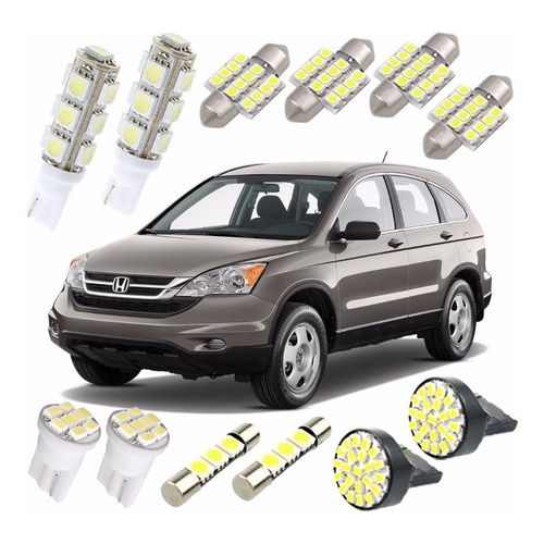 Kit Lampadas Led Crv 2007 2011 Luz Pingo Teto Placa Ré