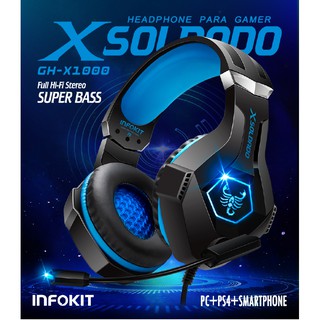 Headphone Gamer Scorpion Rgb Mic Articulado Gh-x1000 Infokit