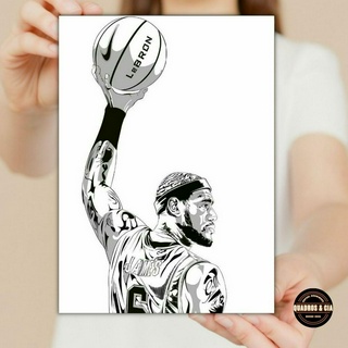 Quadro Decorativo Emoldurado Lebron James Jogador Famoso Basquete