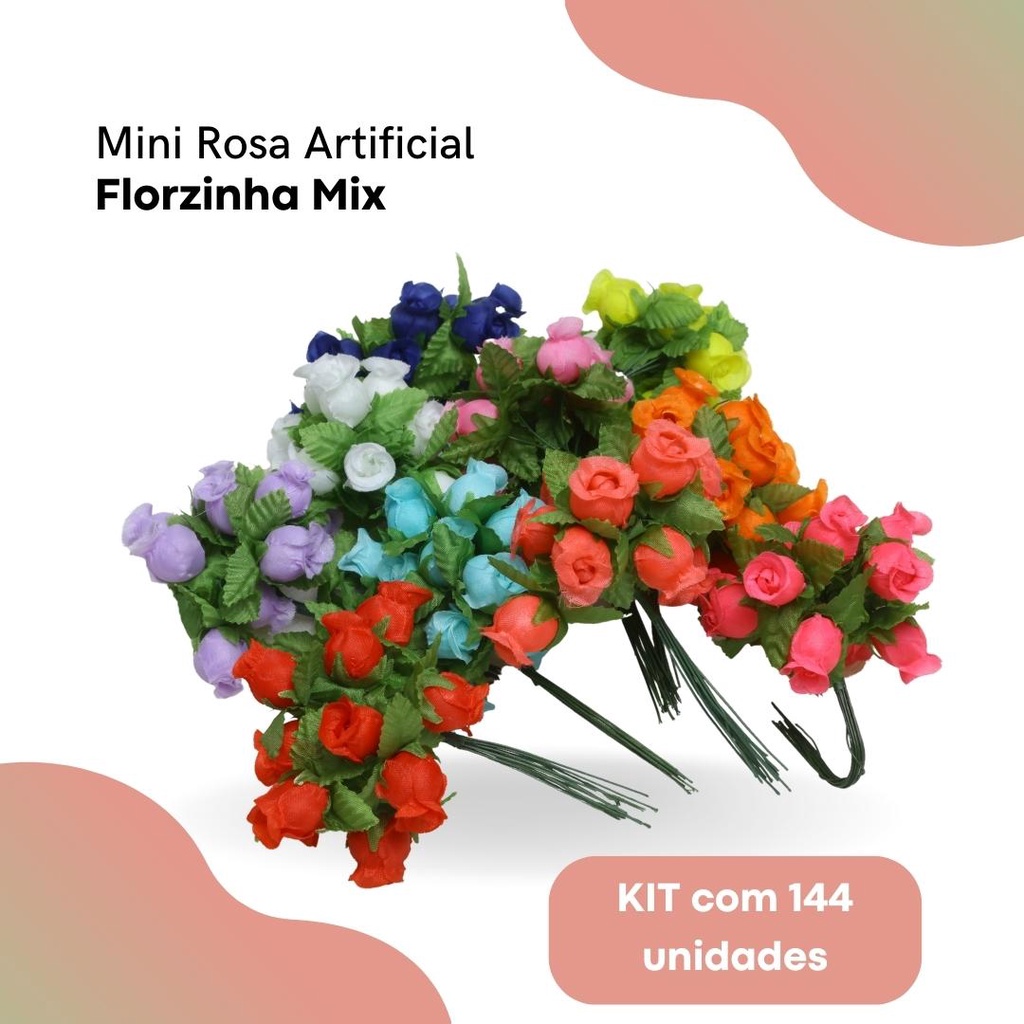 Mini Rosa Artificial - Kit C/ 144 Florzinha Mix - Nybc | Shopee Brasil