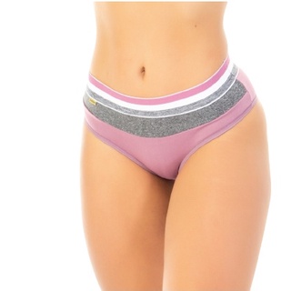 Kit 4 Calcinhas Tanga Cintura Alta Feminina Cós Alto Arco Íris