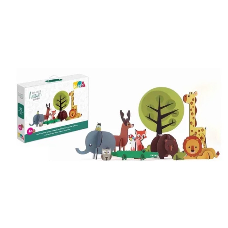 Quebra-Cabeça 3D Animais da Savana - Estimula Kids