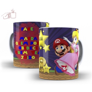 Caneca Yoshi Super Mario Jogo Efeito Plástico Bolha