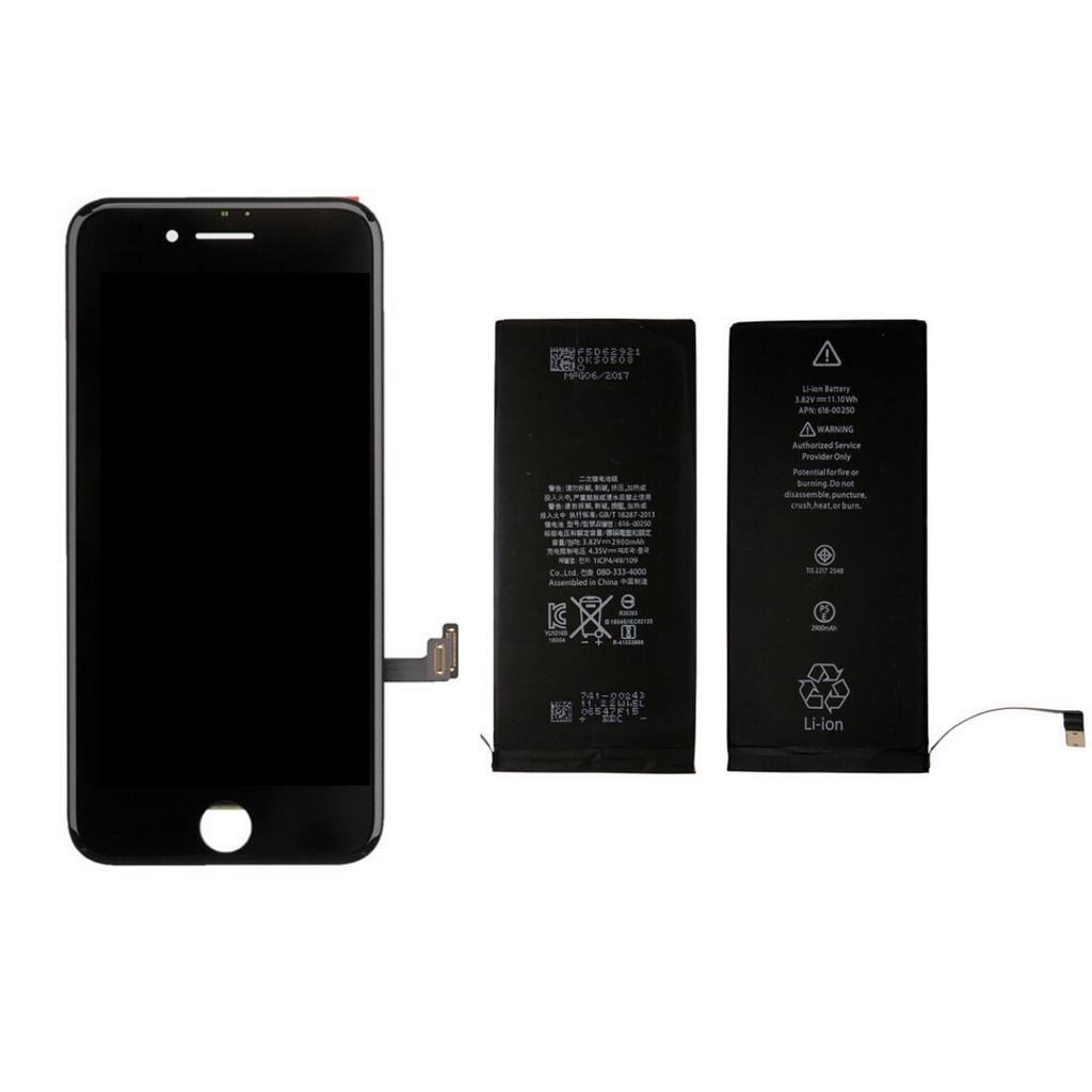 Kit Tela Display Lcd Touch Iphone 7 Plu Preto + Bateria