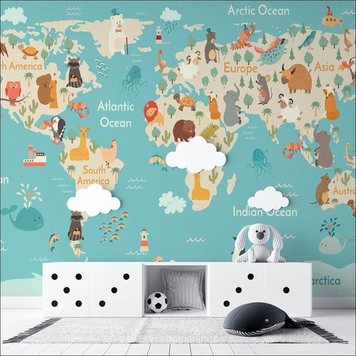 Mapa Mundi Infantil Archives - Mapa mundi em Papel de Parede