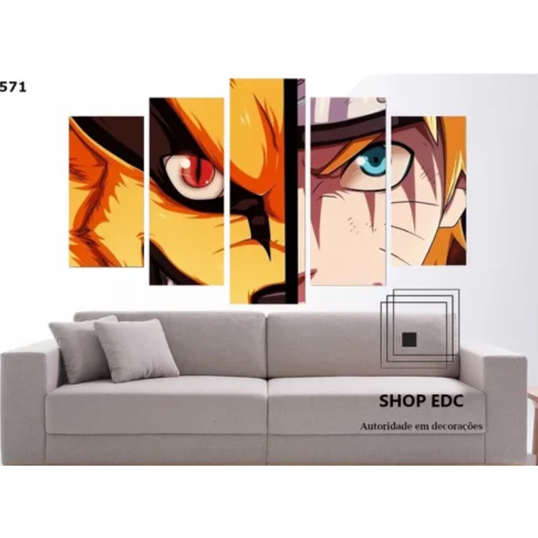 Quadro decorativo Desenho Naruto Kurama Anime Otaku para sala quarto em  Promoção na Americanas