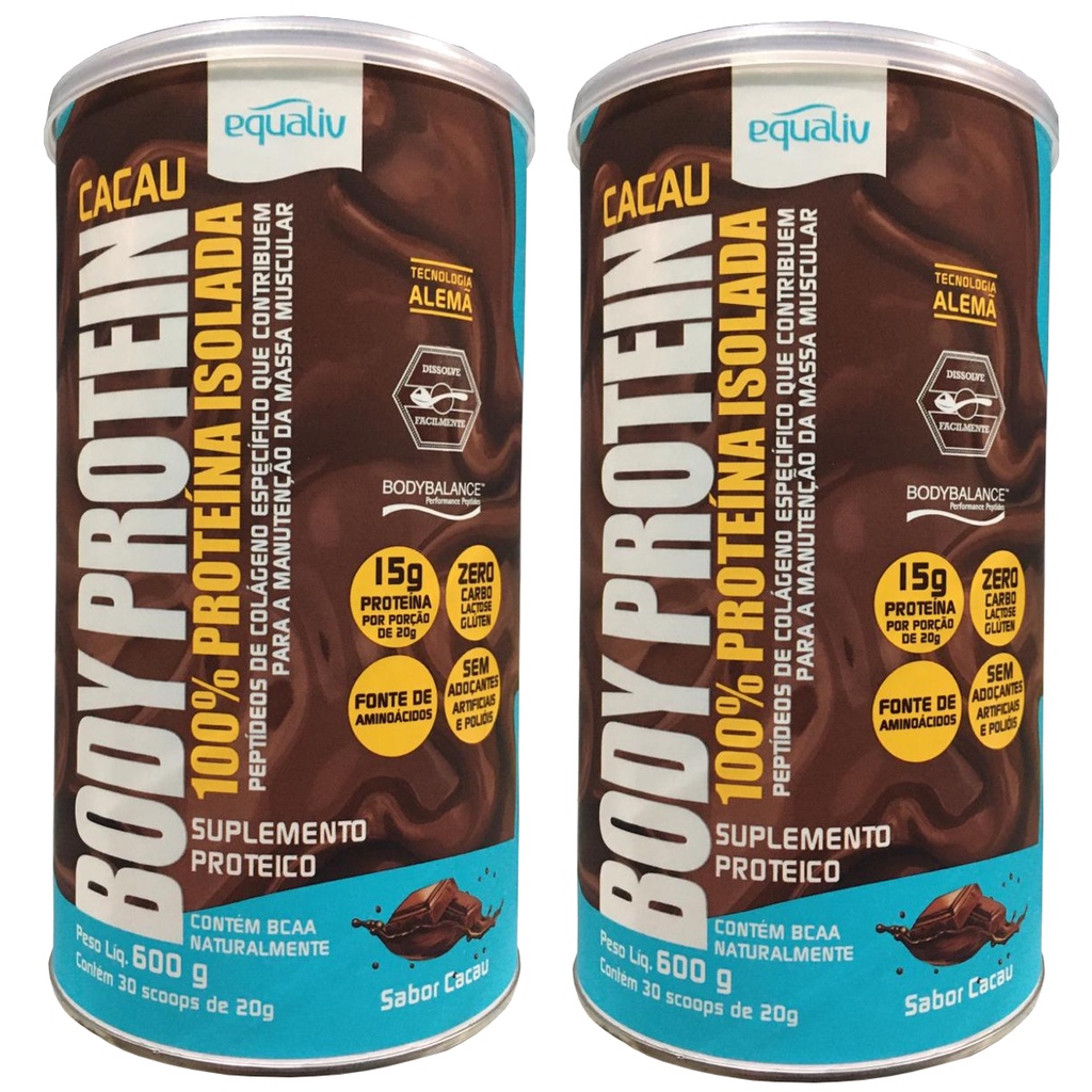 Kit 2x Body Protein 100% Proteina Isolada Colágeno - Equaliv 450G ...